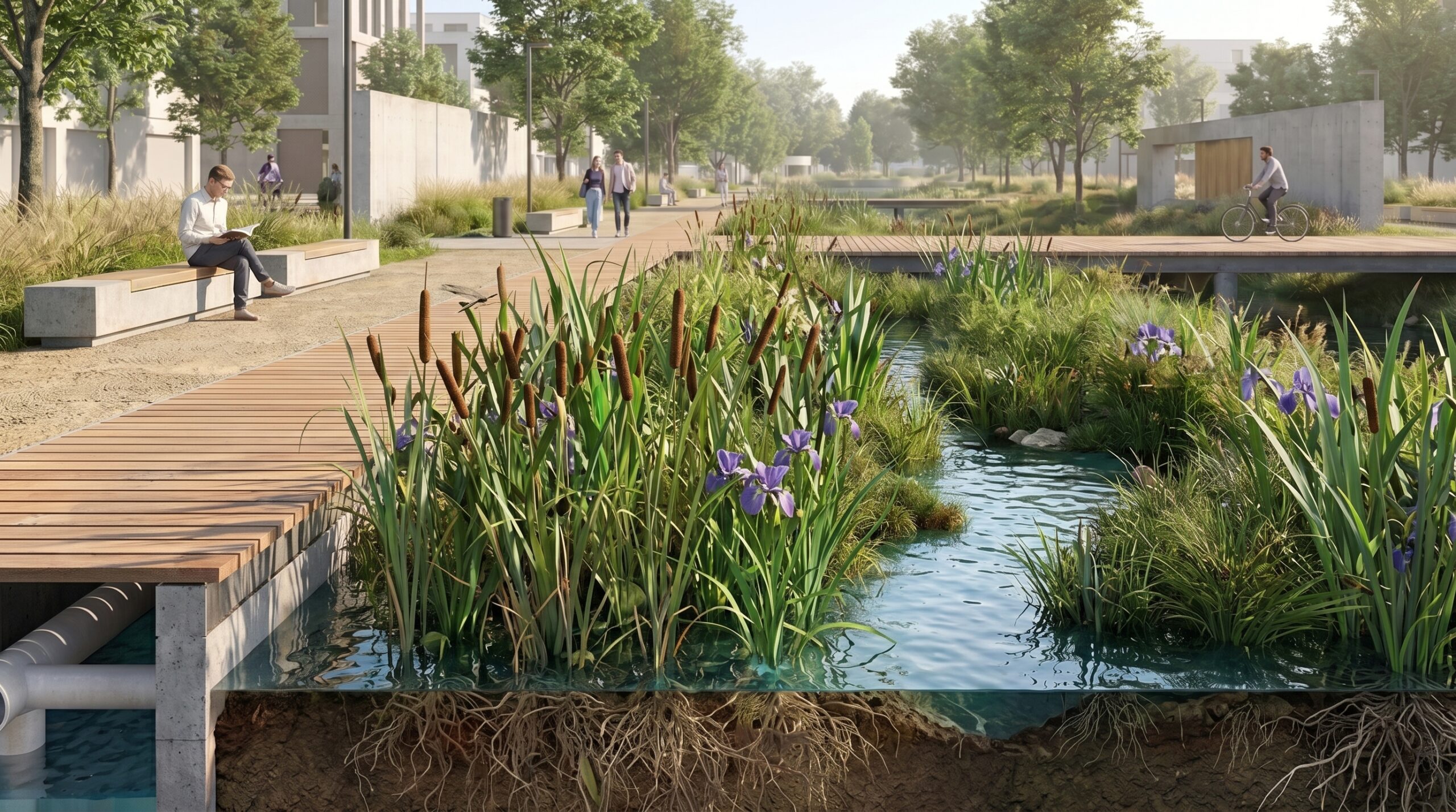 Implementation of Phytoremediation Systems for Wastewater Treatment in Urban Areas